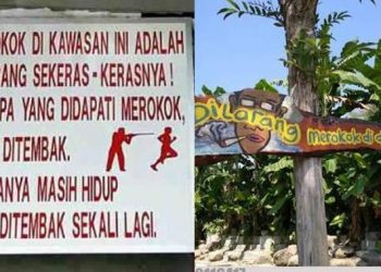 6 Tulisan Dilarang Merokok Ini Nyeleneh, Bikin Ngakak