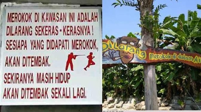 6 Tulisan Dilarang Merokok Ini Nyeleneh, Bikin Ngakak