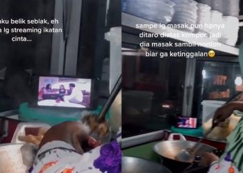 Bikin Geli, Viral Pedagang Seblak Jualan Sambil Asyik Nonton Sinetron Ikatan Cinta