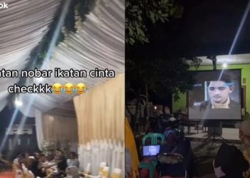 Bukan Hiburan Musik, Resepsi Pernikahan Ini Malah Gelar Nobar Sinteron