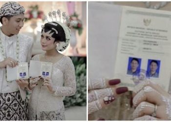 Pamer Buku Nikah, Foto Pasangan Pengantin Ini Bikin Warganet Salah Fokus