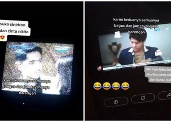 Tak Ingin Ketinggalan, Wanita Ini Nonton Dua Sinetron Sekaligus di HP dan Televisi