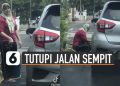 VIDEO: Duh, Wanita Ini Tutupi Jalan Sempit Untuk Cuci Mobil
