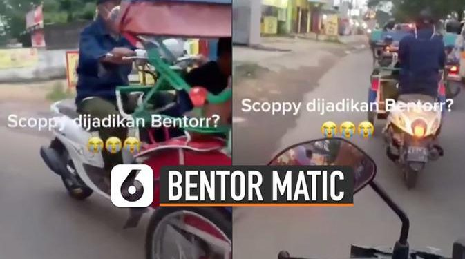 VIDEO: Kocak, Motor Matic Dijadikan Bentor