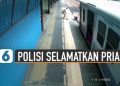VIDEO: Viral Detik Detik Polisi Selamatkan Pria Hampir Tertabrak Kereta