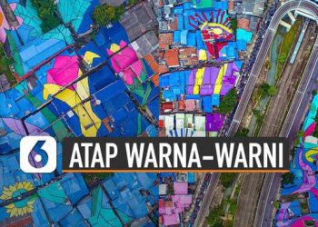 VIDEO: Viral Pemandangan Atap Rumah Warna-Warni Fly Over Lenteng Agung