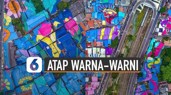 VIDEO: Viral Pemandangan Atap Rumah Warna-Warni Fly Over Lenteng Agung