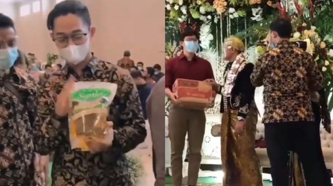 Viral, Aksi Lucu Sekelompok Pria Beri Kado Sembako ke Pernikahan Temannya