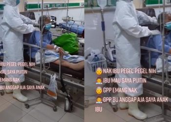 Viral Perawat Pijat Pasien Covid-19 yang Pegal-Pegal, Warganet: Upahmu Besar di Surga