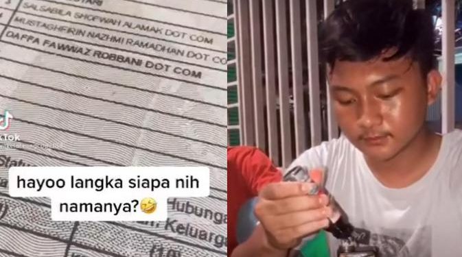 Viral Rangkaian Nama Cowok dan Saudaranya Ini Langka, Ada Imbuhan Dot Com