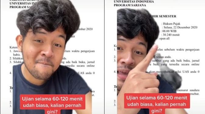 Viral Soal UAS Mahasiswa Hukum, Waktu Pengerjaan Ujiannya Bikin Salah Fokus