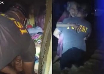 Viral Video Polisi Gendong Nenek yang Terjebak Banjir, Tuai Pujian Warganet