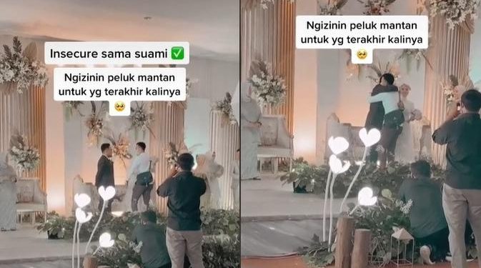 Viral, Video Suami Izinkan Istri Peluk Mantannya yang Hadiri Pesta Pernikahan