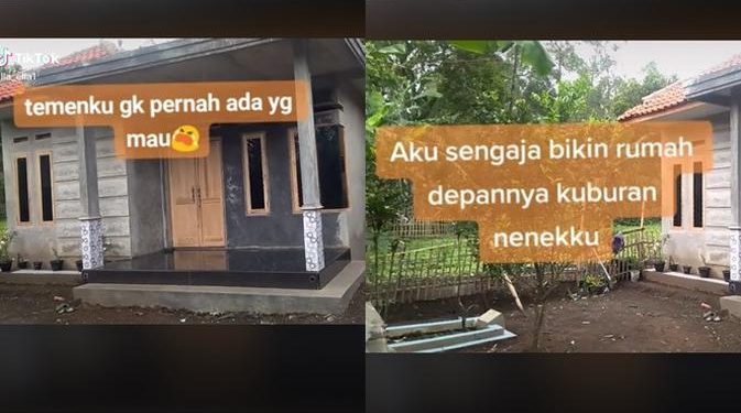 Viral Wanita Ini Bangun Rumah Depan Kuburan Sang Nenek, Alasannya Bikin Haru