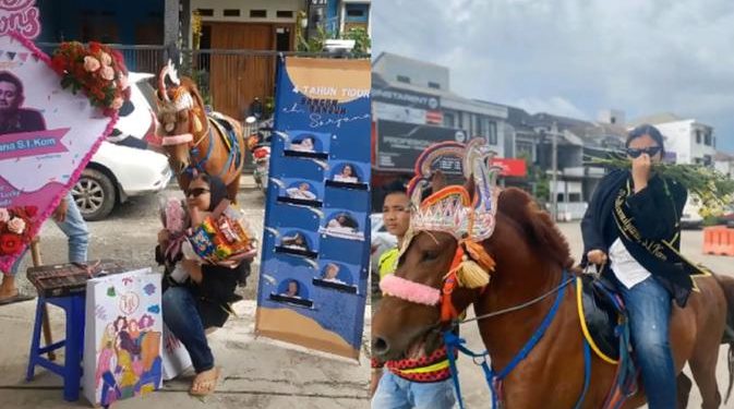 Bak Putri Kerajaan, Viral Mahasiswa Diarak Naik Kuda Usai Sidang Skripsi