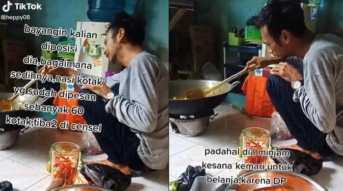 Orderan 60 Nasi Kotak Dibatalkan Mendadak, Pria Ini Masak Sambil Menangis