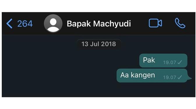 Ungkap Rindu, 6 Chat Anak ke Mendiang Ayahnya Ini Bikin Haru