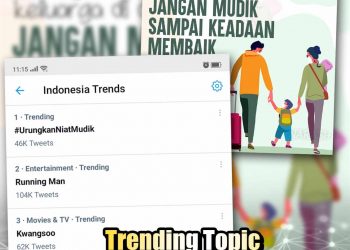 Top Trending Indonesia No. 1 Tagar #UrungkanNiatMudik