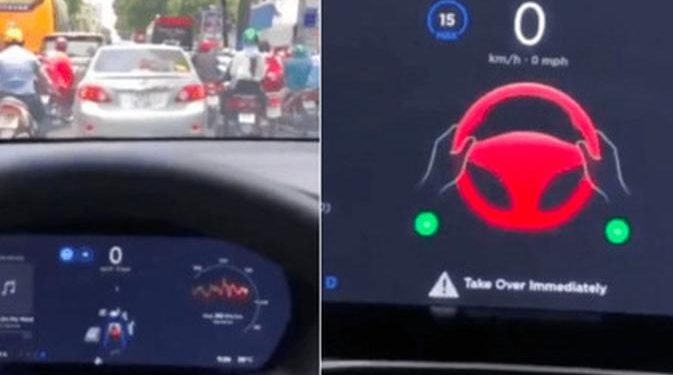 Sistem Autopilot Tesla Menyerah Hadapi Kemacetan, Videonya Viral