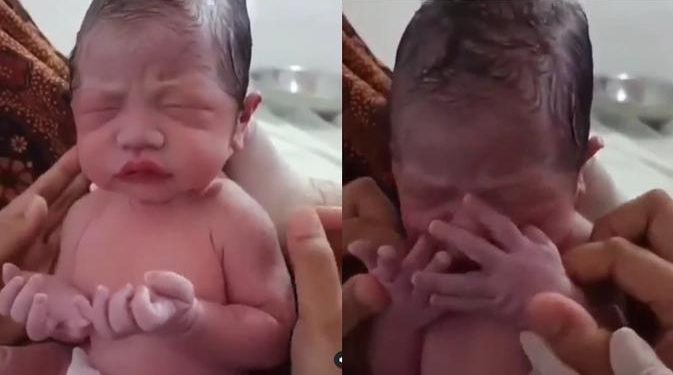 Viral Video Bayi Tampak Berdoa Usai Dilahirkan, Bikin Kagum