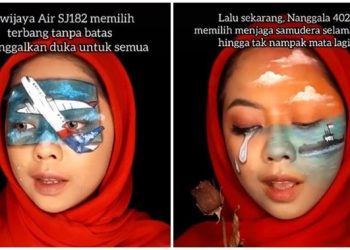 Viral Wanita Ini Lukis Wajah Tentang Indonesia di Awal Tahun 2021, Bikin Pilu