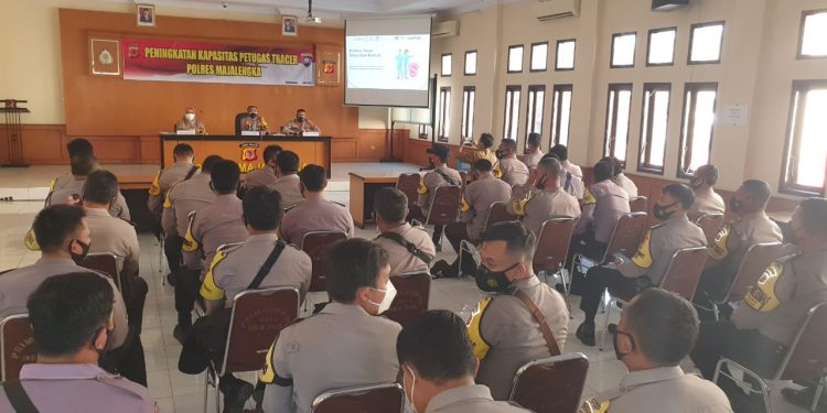Bhabinkamtibmas Polres Majalengka Diasah Kemampuan sebagai Petugas Tracer Covid-19