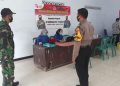 Bhabinkamtibmas Polsek dan Babinsa Koramil 15 Doro Lakukan Pengamanan dan Monitoring Giat Vaksinasi COVID-19