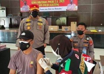 Cegah Penyebaran Covid-19, 260 Siswa SPN Polda Kalteng Ikuti Vaksinasi Dosis 2