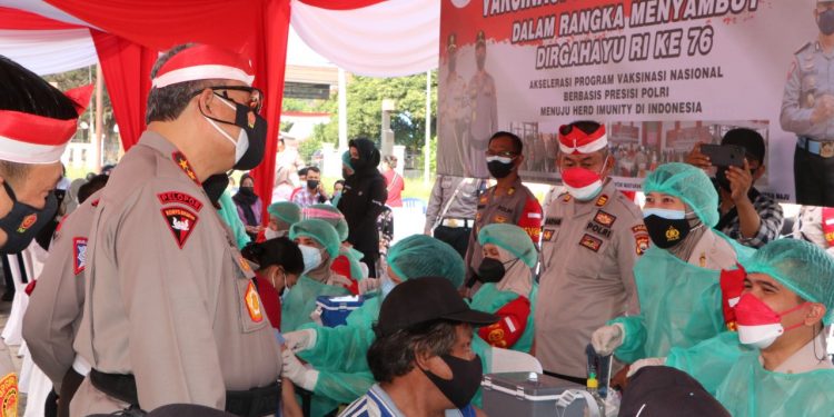 Sambut HUT RI Ke-76, Polda Bengkulu Gelar Serbuan Vaksinasi Merdeka