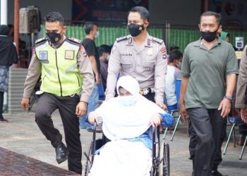 Peringati Hari Lalu Lintas Bhayangkara, Polres Banjarbaru Gelar Gerai Vaksin Massal