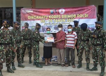 Jelang HUT Brimob Ke-76, Satbrimob Polda Kepri Gelar Bakti Sosial dan Vaksinasi