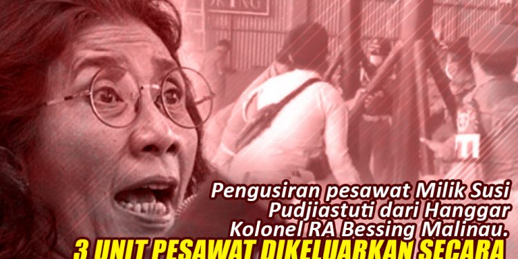 Pesawat Susi Pudjiastuti Diusir Paksa Satpol PP