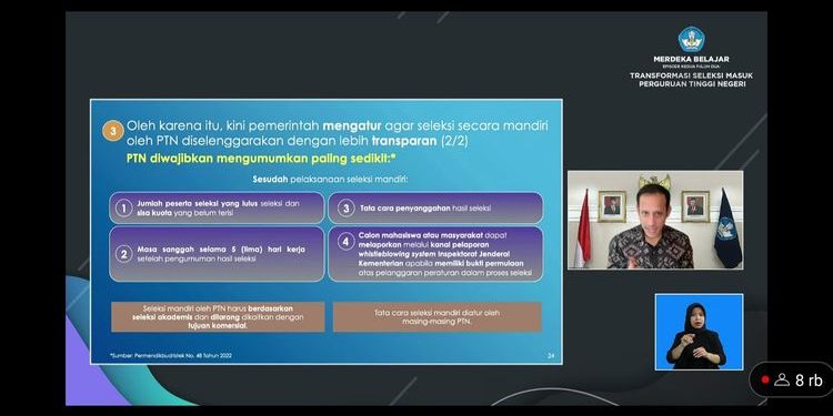 Mendikbud Ristek Ubah Seleksi Jalur Mandiri Masuk PTN