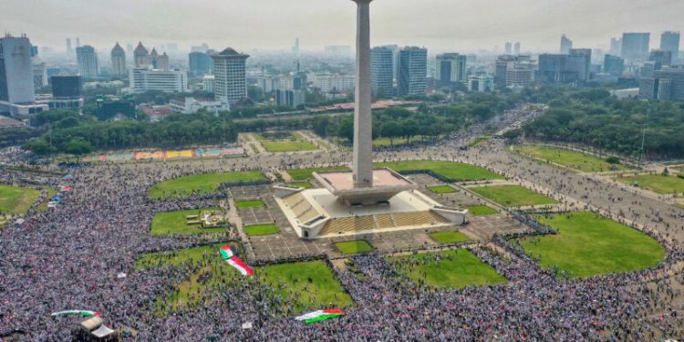 Potret Aksi Bela Palestina di Monas