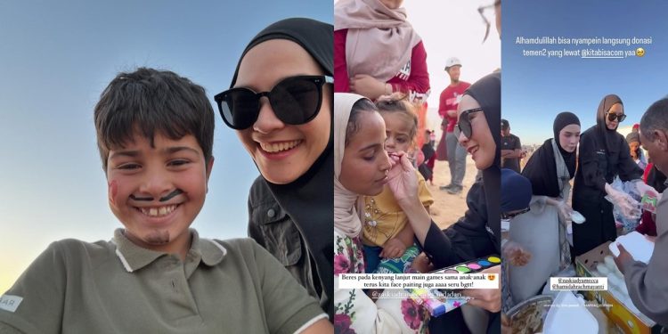 Potret Zaskia Adya Mecca Memberikan Bantuan Kemanusiaan ke Palestina Langsung